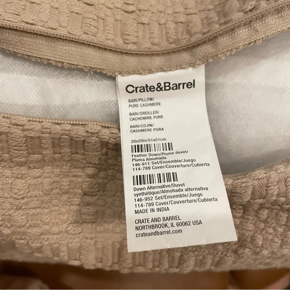 Crate &Barrel 20”x20”